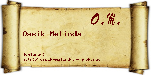 Ossik Melinda névjegykártya